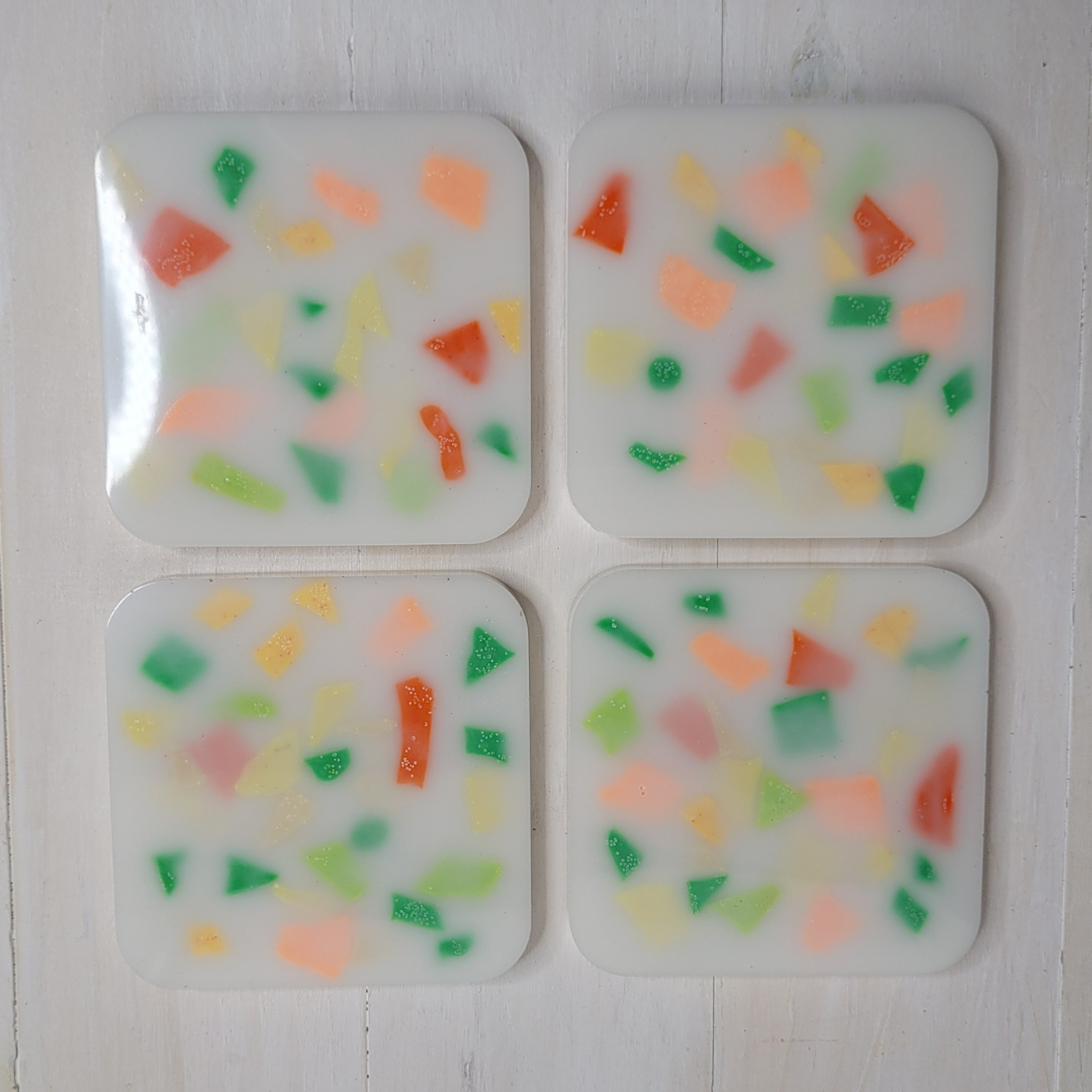 Set of 4 Coasters, "Peas & Carrots!"