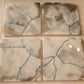 Set of 4 white and silver coasters